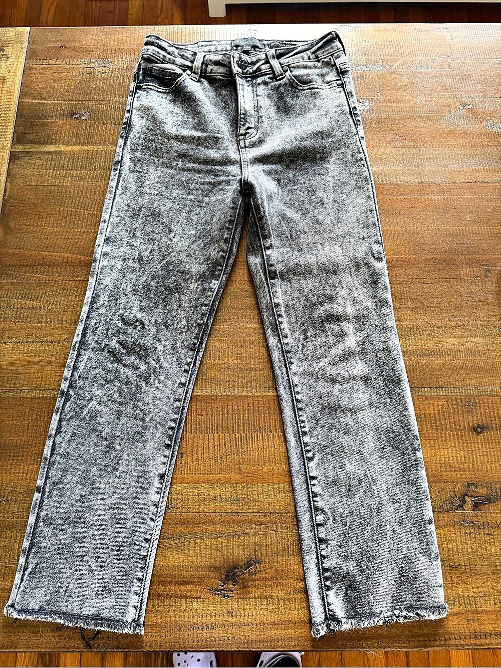 KENDALL + KYLIE The Icon High Rise Straight Leg Jeans Gray Waist 28